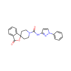 O=C1OC2(CCN(C(=O)Nc3ccn(-c4ccccc4)n3)CC2)c2ccccc21 ZINC000040972662