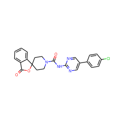 O=C1OC2(CCN(C(=O)Nc3ncc(-c4ccc(Cl)cc4)cn3)CC2)c2ccccc21 ZINC000040425200