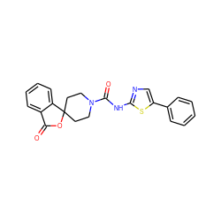 O=C1OC2(CCN(C(=O)Nc3ncc(-c4ccccc4)s3)CC2)c2ccccc21 ZINC000040972711