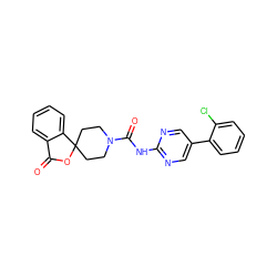 O=C1OC2(CCN(C(=O)Nc3ncc(-c4ccccc4Cl)cn3)CC2)c2ccccc21 ZINC000040953436