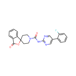 O=C1OC2(CCN(C(=O)Nc3ncc(-c4ccccc4F)cn3)CC2)c2ccccc21 ZINC000040430895