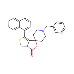 O=C1OC2(CCN(Cc3ccccc3)CC2)c2c1csc2-c1cccc2ccccc12 ZINC000095602827