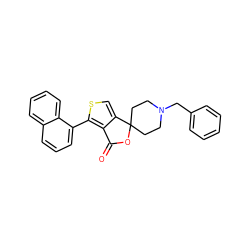 O=C1OC2(CCN(Cc3ccccc3)CC2)c2csc(-c3cccc4ccccc34)c21 ZINC000095601399