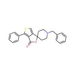 O=C1OC2(CCN(Cc3ccccc3)CC2)c2csc(-c3ccccc3)c21 ZINC000095603134