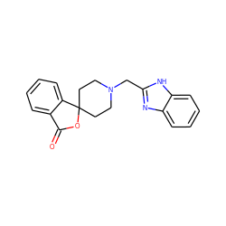 O=C1OC2(CCN(Cc3nc4ccccc4[nH]3)CC2)c2ccccc21 ZINC000040430244