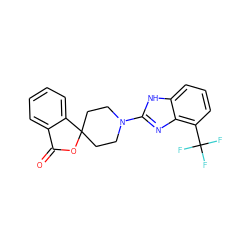 O=C1OC2(CCN(c3nc4c(C(F)(F)F)cccc4[nH]3)CC2)c2ccccc21 ZINC000040975770