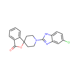 O=C1OC2(CCN(c3nc4cc(Cl)ccc4[nH]3)CC2)c2ccccc21 ZINC000040847199