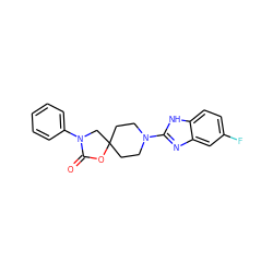 O=C1OC2(CCN(c3nc4cc(F)ccc4[nH]3)CC2)CN1c1ccccc1 ZINC000064559729