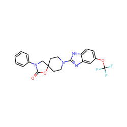 O=C1OC2(CCN(c3nc4cc(OC(F)(F)F)ccc4[nH]3)CC2)CN1c1ccccc1 ZINC000064559783