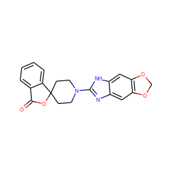 O=C1OC2(CCN(c3nc4cc5c(cc4[nH]3)OCO5)CC2)c2ccccc21 ZINC000040938619