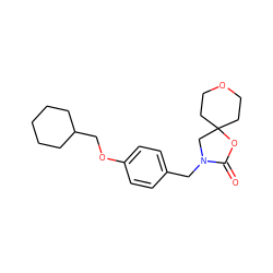 O=C1OC2(CCOCC2)CN1Cc1ccc(OCC2CCCCC2)cc1 ZINC000040937438