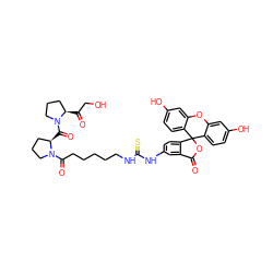 O=C1OC2(c3ccc(O)cc3Oc3cc(O)ccc32)c2ccc(NC(=S)NCCCCCC(=O)N3CCC[C@H]3C(=O)N3CCC[C@H]3C(=O)CO)cc21 ZINC000028638770