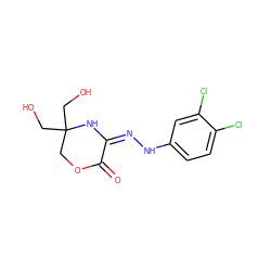 O=C1OCC(CO)(CO)N/C1=N/Nc1ccc(Cl)c(Cl)c1 ZINC000003191439