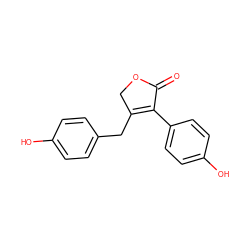 O=C1OCC(Cc2ccc(O)cc2)=C1c1ccc(O)cc1 ZINC000066080192