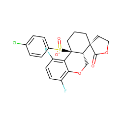 O=C1OCC[C@]12CCC[C@@]1(S(=O)(=O)c3ccc(Cl)cc3)c3c(F)ccc(F)c3OC[C@@H]21 ZINC000209454708