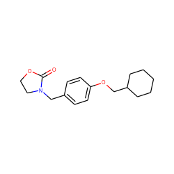 O=C1OCCN1Cc1ccc(OCC2CCCCC2)cc1 ZINC000040835155