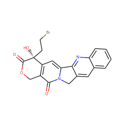 O=C1OCc2c(cc3n(c2=O)Cc2cc4ccccc4nc2-3)[C@]1(O)CCBr ZINC000013832892