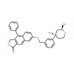 O=C1OCc2c1cc1cc(OCc3cccc([C@]4(O)CCO[C@H](O)C4)c3)ccc1c2-c1ccccc1 ZINC000013759137