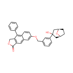 O=C1OCc2c1cc1cc(OCc3cccc(C4(O)C[C@@H]5CC[C@H](C4)O5)c3)ccc1c2-c1ccccc1 ZINC000013759187