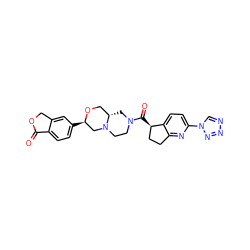 O=C1OCc2cc([C@@H]3CN4CCN(C(=O)[C@@H]5CCc6nc(-n7cnnn7)ccc65)C[C@H]4CO3)ccc21 ZINC000096921713