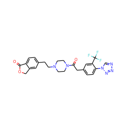 O=C1OCc2cc(CCN3CCN(C(=O)Cc4ccc(-n5cnnn5)c(C(F)(F)F)c4)CC3)ccc21 ZINC000096286266