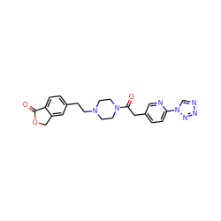 O=C1OCc2cc(CCN3CCN(C(=O)Cc4ccc(-n5cnnn5)nc4)CC3)ccc21 ZINC000168491740