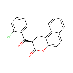 O=C1Oc2ccc3ccccc3c2C[C@@H]1C(=O)c1ccccc1Cl ZINC000040423162