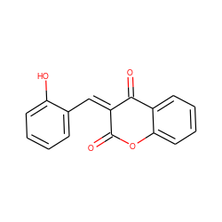 O=C1Oc2ccccc2C(=O)/C1=C/c1ccccc1O ZINC000013113607