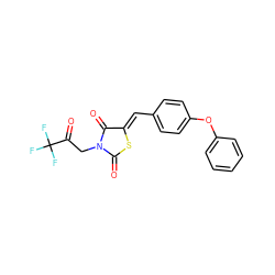 O=C1S/C(=C\c2ccc(Oc3ccccc3)cc2)C(=O)N1CC(=O)C(F)(F)F ZINC000049808309