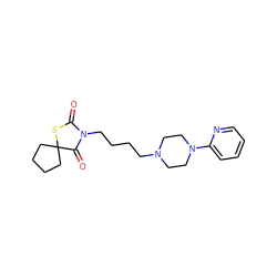 O=C1SC2(CCCC2)C(=O)N1CCCCN1CCN(c2ccccn2)CC1 ZINC000027655451