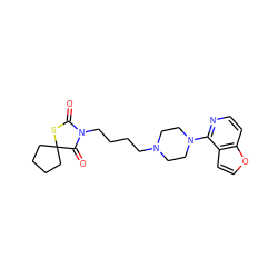 O=C1SC2(CCCC2)C(=O)N1CCCCN1CCN(c2nccc3occc23)CC1 ZINC000034186866