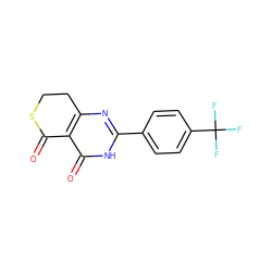 O=C1SCCc2nc(-c3ccc(C(F)(F)F)cc3)[nH]c(=O)c21 ZINC001772576879