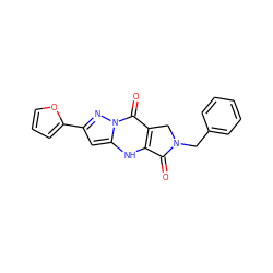 O=C1c2[nH]c3cc(-c4ccco4)nn3c(=O)c2CN1Cc1ccccc1 ZINC000100229495