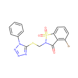 O=C1c2c(Br)cccc2S(=O)(=O)N1CSc1nnnn1-c1ccccc1 ZINC000000592184