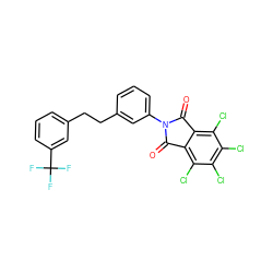 O=C1c2c(Cl)c(Cl)c(Cl)c(Cl)c2C(=O)N1c1cccc(CCc2cccc(C(F)(F)F)c2)c1 ZINC000071342096