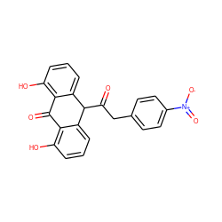 O=C1c2c(O)cccc2C(C(=O)Cc2ccc([N+](=O)[O-])cc2)c2cccc(O)c21 ZINC000013732214