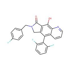 O=C1c2c(c(-c3c(F)cccc3F)c3cccnc3c2O)CN1Cc1ccc(F)cc1 ZINC000038143453