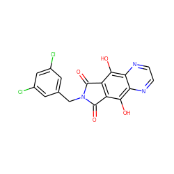 O=C1c2c(c(O)c3nccnc3c2O)C(=O)N1Cc1cc(Cl)cc(Cl)c1 ZINC000013612305