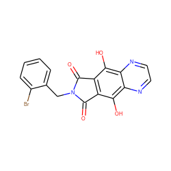 O=C1c2c(c(O)c3nccnc3c2O)C(=O)N1Cc1ccccc1Br ZINC000013612308