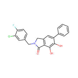 O=C1c2c(cc(-c3ccccc3)c(O)c2O)CN1Cc1ccc(F)c(Cl)c1 ZINC000095560944