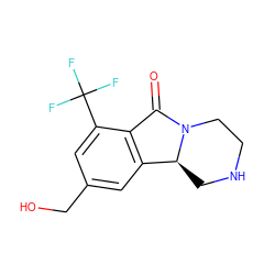 O=C1c2c(cc(CO)cc2C(F)(F)F)[C@@H]2CNCCN12 ZINC000036270513