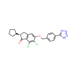 O=C1c2c(cc(OCc3ccc(-c4nnn[nH]4)cc3)c(Cl)c2Cl)C[C@@H]1C1CCCC1 ZINC000028334707