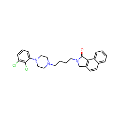 O=C1c2c(ccc3ccccc23)CN1CCCCN1CCN(c2cccc(Cl)c2Cl)CC1 ZINC000096922220