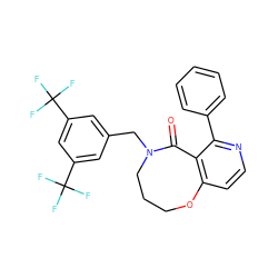 O=C1c2c(ccnc2-c2ccccc2)OCCCN1Cc1cc(C(F)(F)F)cc(C(F)(F)F)c1 ZINC000028125127