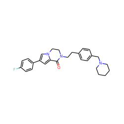 O=C1c2cc(-c3ccc(F)cc3)cn2CCN1CCc1ccc(CN2CCCCC2)cc1 ZINC000036270600