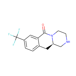 O=C1c2cc(C(F)(F)F)ccc2C[C@@H]2CNCCN12 ZINC000038331495