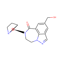 O=C1c2cc(CO)cc3cnn(c23)CCN1[C@@H]1CN2CCC1CC2 ZINC000221232466