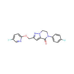 O=C1c2cc(COc3ccc(F)cn3)nn2CCN1c1ccc(F)cc1 ZINC000205357872