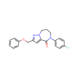 O=C1c2cc(COc3ccccc3)nn2CCCN1c1ccc(F)cc1 ZINC000653791833