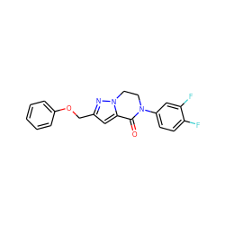 O=C1c2cc(COc3ccccc3)nn2CCN1c1ccc(F)c(F)c1 ZINC000205305883